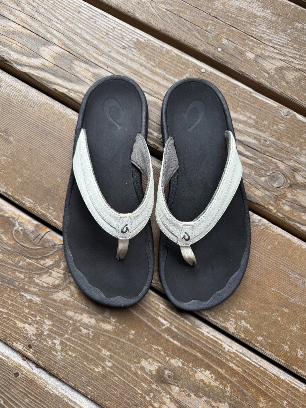 Olukai ‘Ohana White and Black Water-Friendly Sandals in Women's 38/US 8